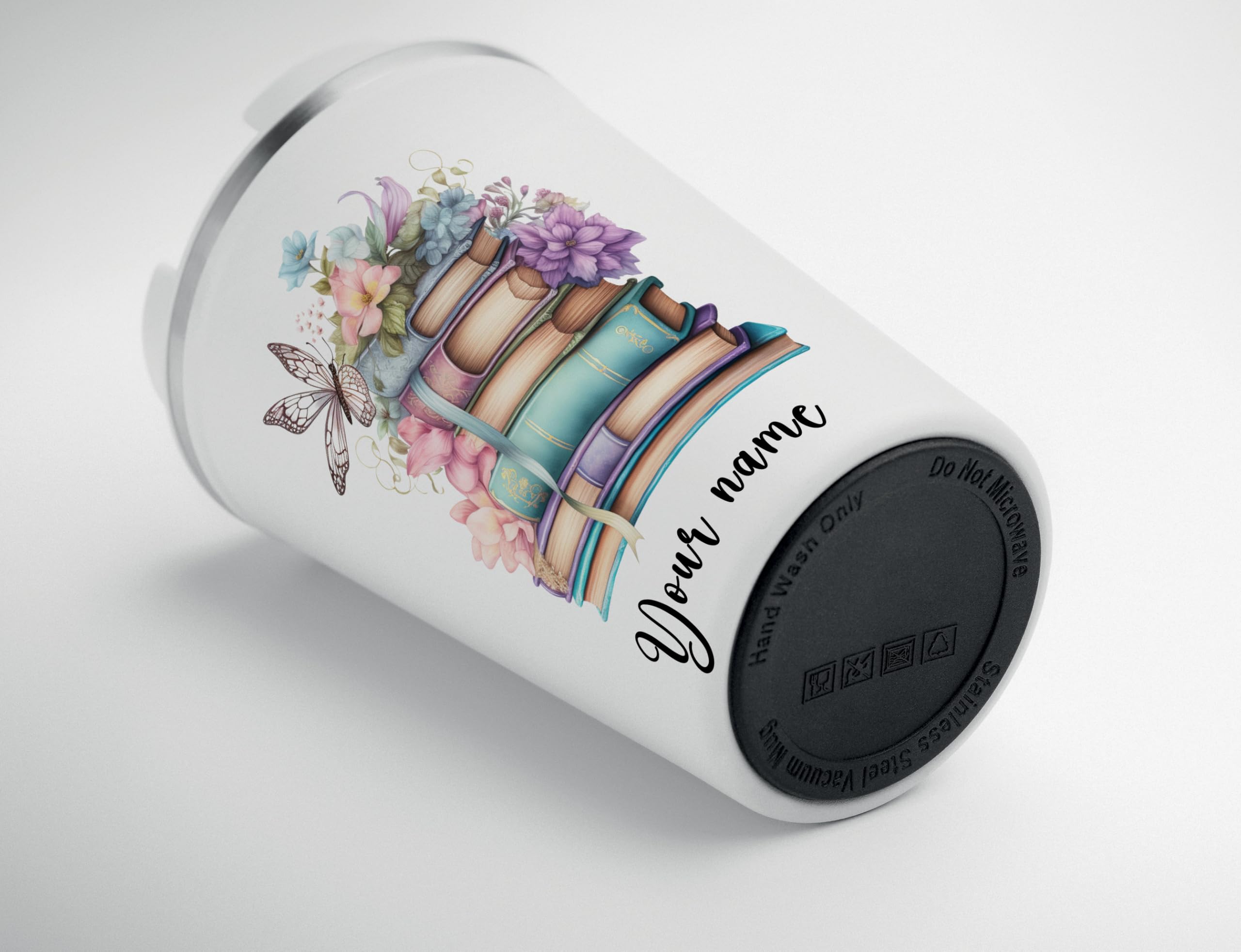 Tazza Termica Viaggio In Acciaio Inox 350 Ml – Personalizzata Renna Di Natale, Doppia Parete, Tenuta Stagna - 2