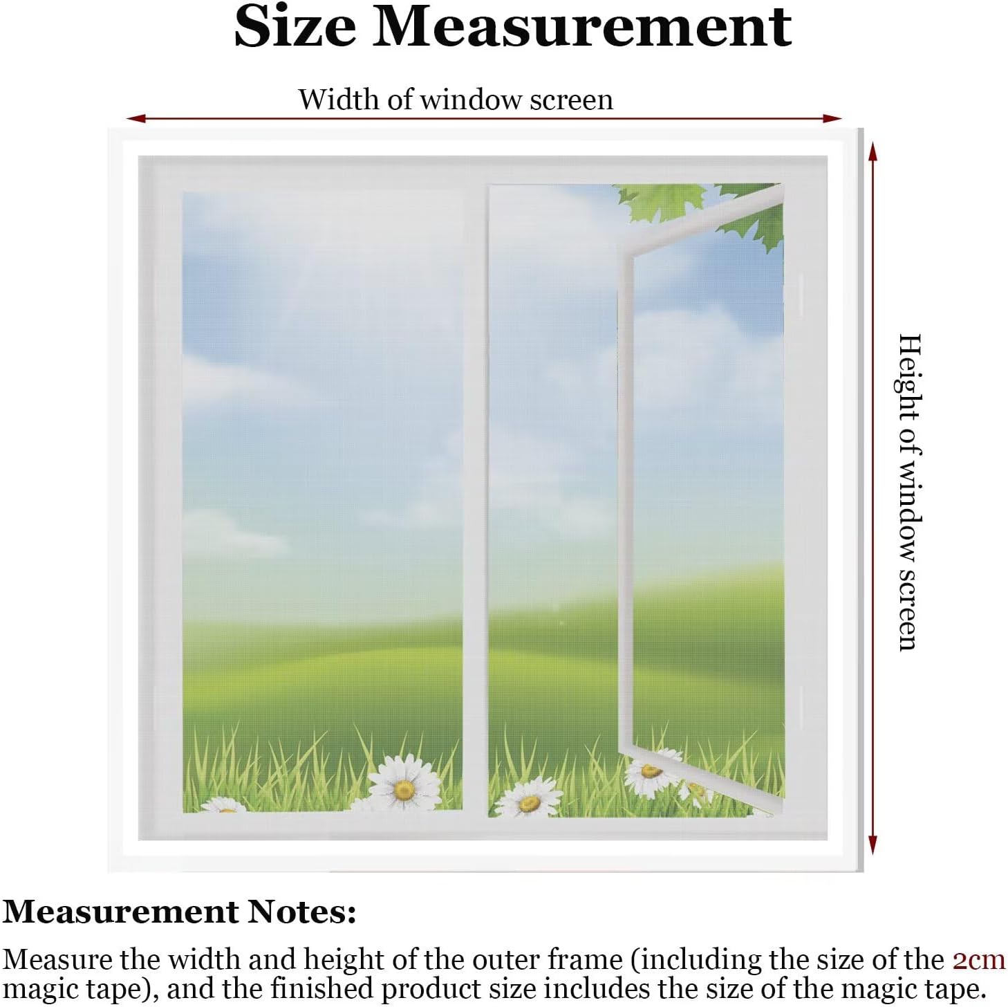 Custom Sizes DIY Window Net White 150x175cm Balcony Screen Door Full Frame Hook&Loop for Patio Porch Windows