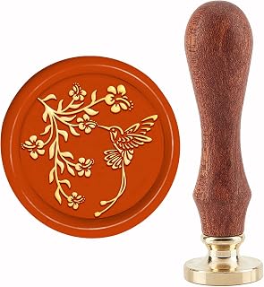 CRASPIRE Hummingbird Wax Seal Stamp Branch Sealing Wax Stamps 30mm Retro Vintage Removable Brass Stamp Head with Wood Handle for Wedding Invitations Halloween Christmas Thanksgiving Gift Packing
