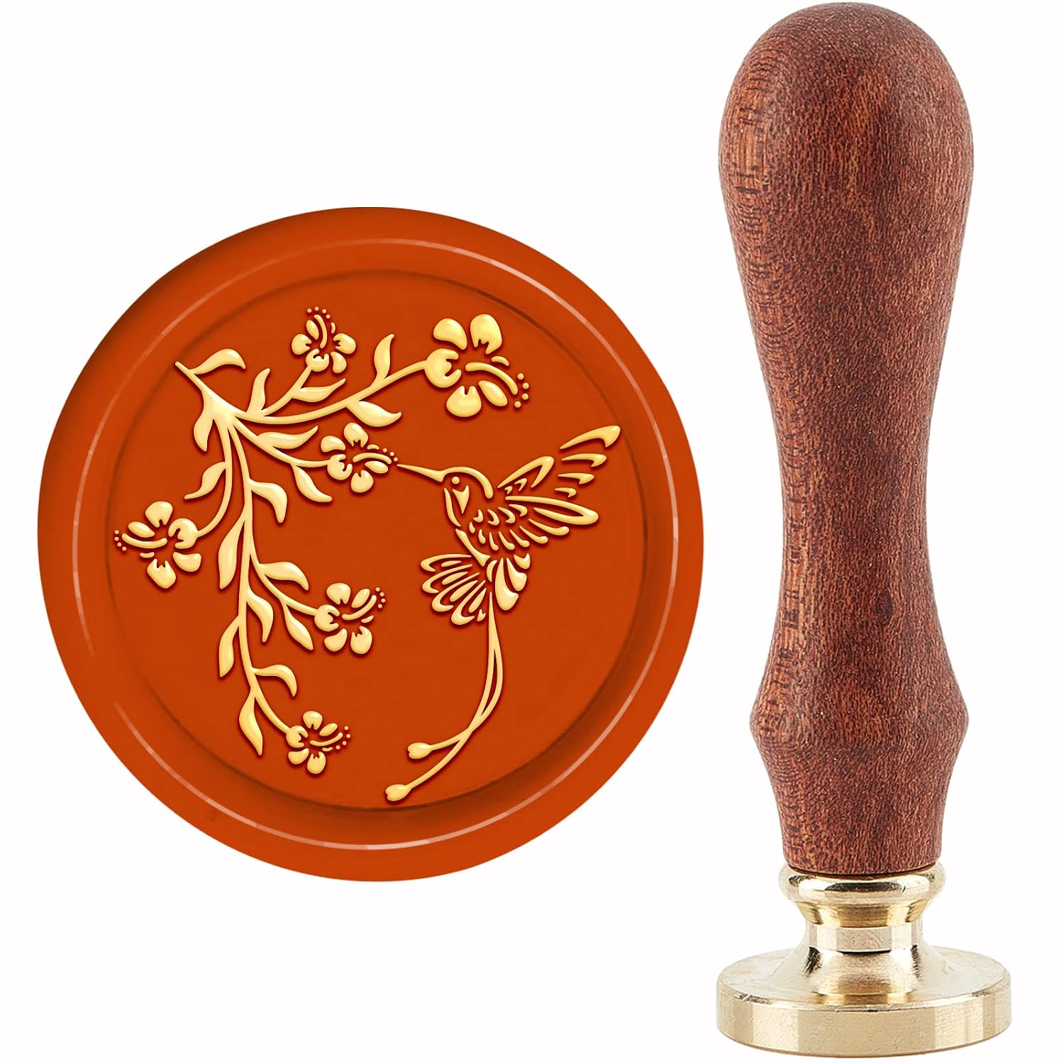 CRASPIRE Bird Wax Seal Stamp Heron Vintage Sealing Wax Stamps Reed 30mm Retro Wood Stamp Removable Brass Head for Wedding Invitations Envelopes Halloween Christmas Thanksgiving Gift Packing