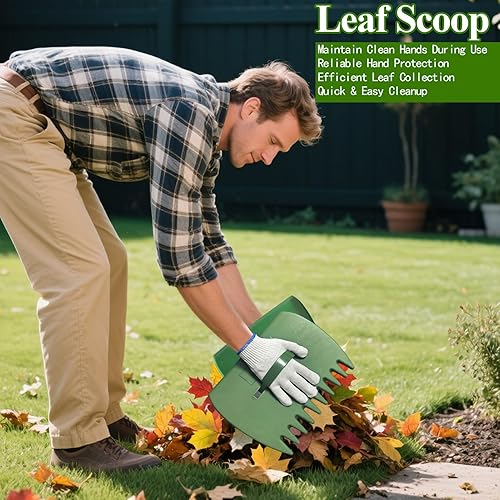 Miniatura 6 de Remiawy Rastrillo para hojas, juego de rastrillo para hojas de jardín de metal resistente ajustable de 65 pulgadas con 25 dientes, bolsa de jardín