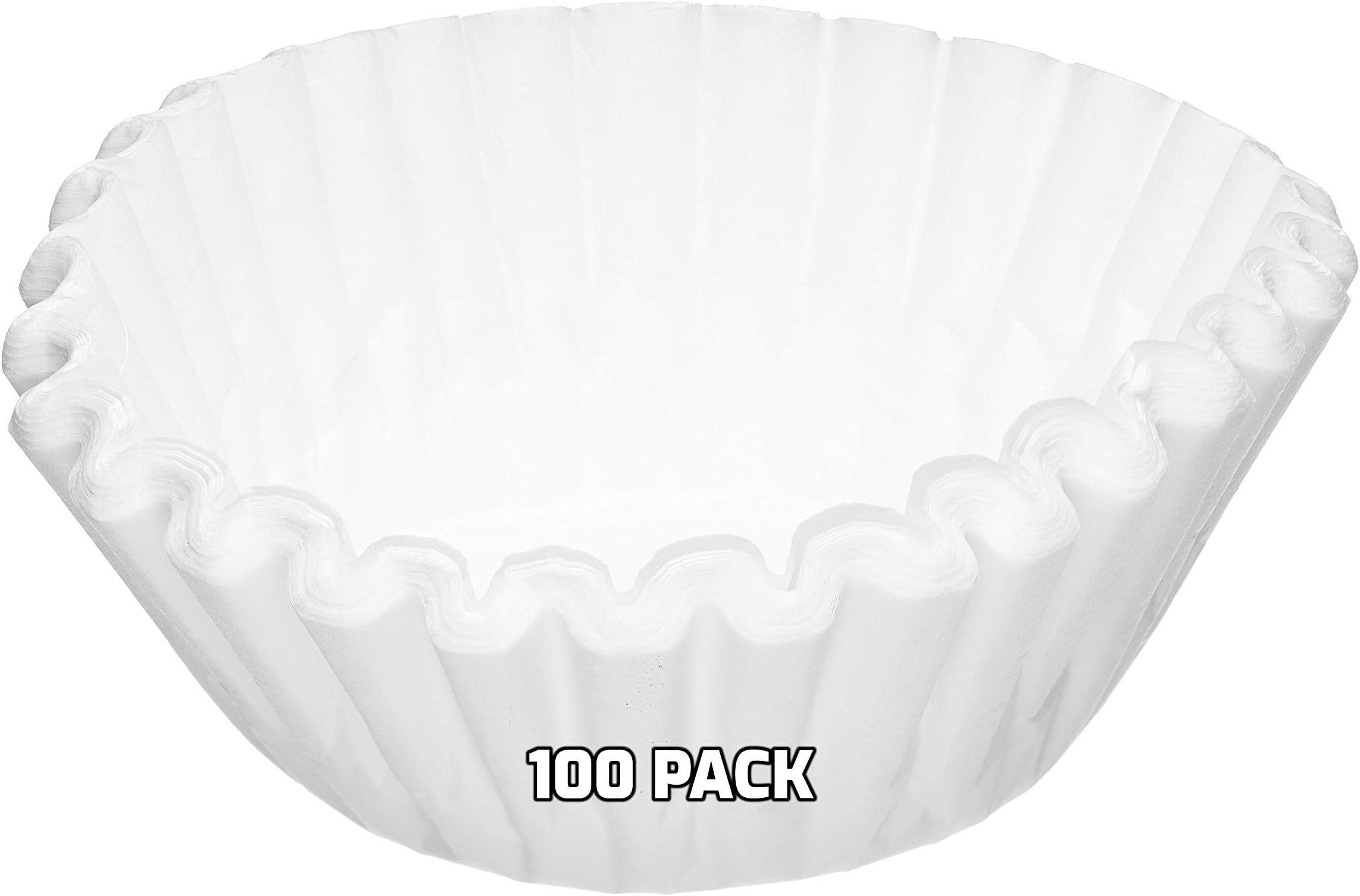 EcoQuality [100 PACK] White Coffee Filters 8/12 Cup Size - Great for most Coffee Machines, Coffee Brewer Filters