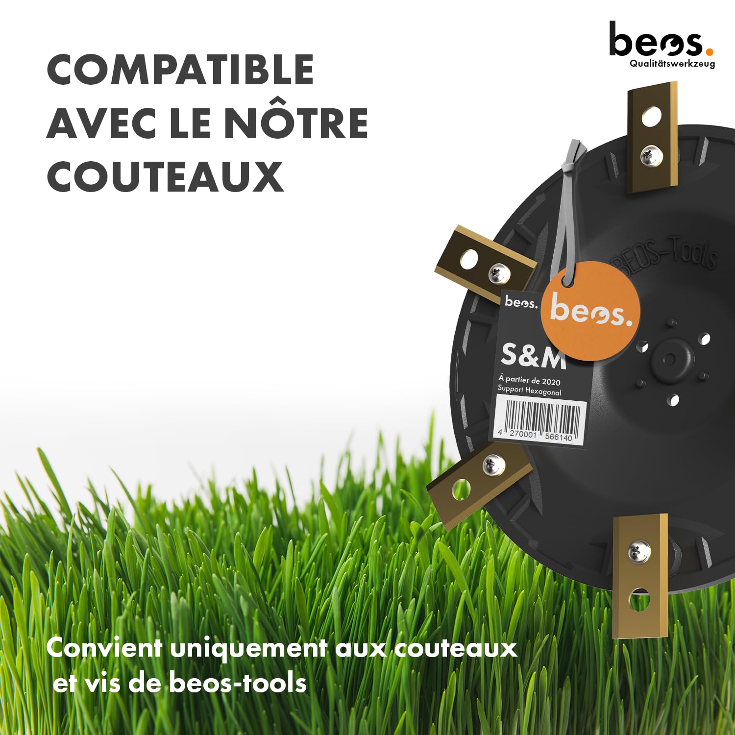 beos Disque à lames Tuning pour 6x lames - Disque à lames renforcé de fibres de verre pour tondeuses - robots Worx Landroid S&M (à partir de 2020) et Landxcape