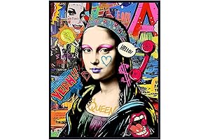 Mona Lisa Graffiti Wall Art - Pop Art Home Office Decor