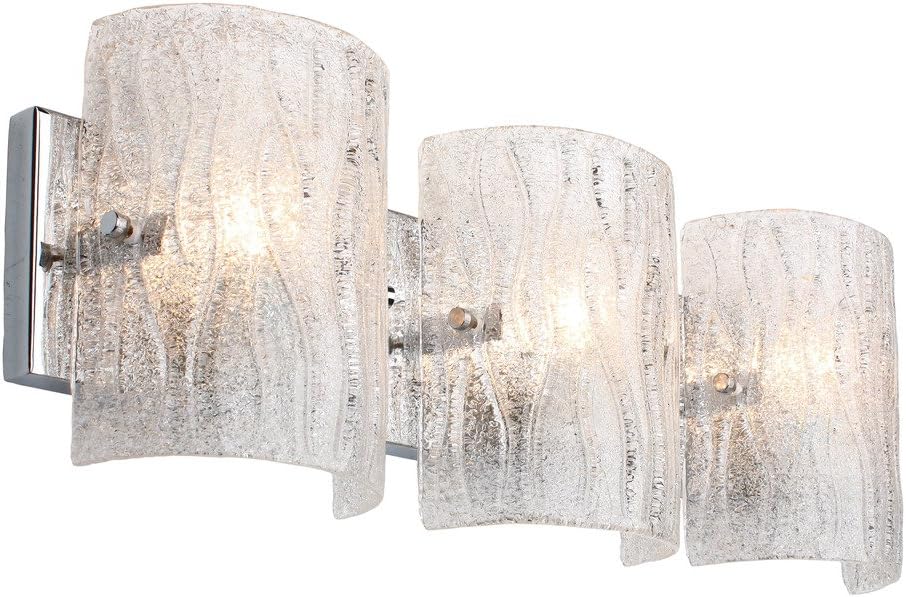 Varaluz AC1103 Brilliance 3-Light Bath Light - Chrome Finish with Bright Ice Glass
