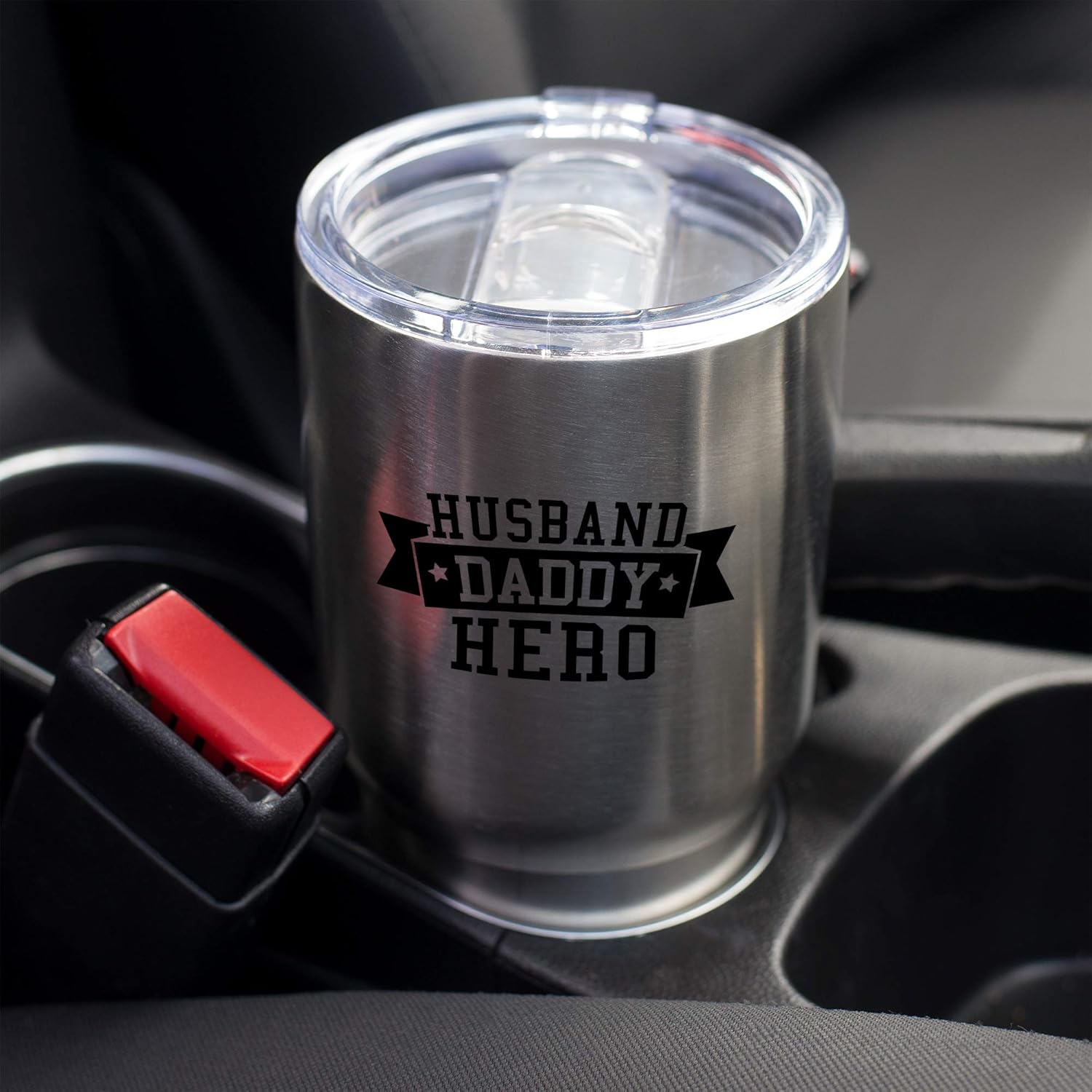 Husband. Daddy. Hero. Stainless Steel 30 oz Travel Mug with Lid