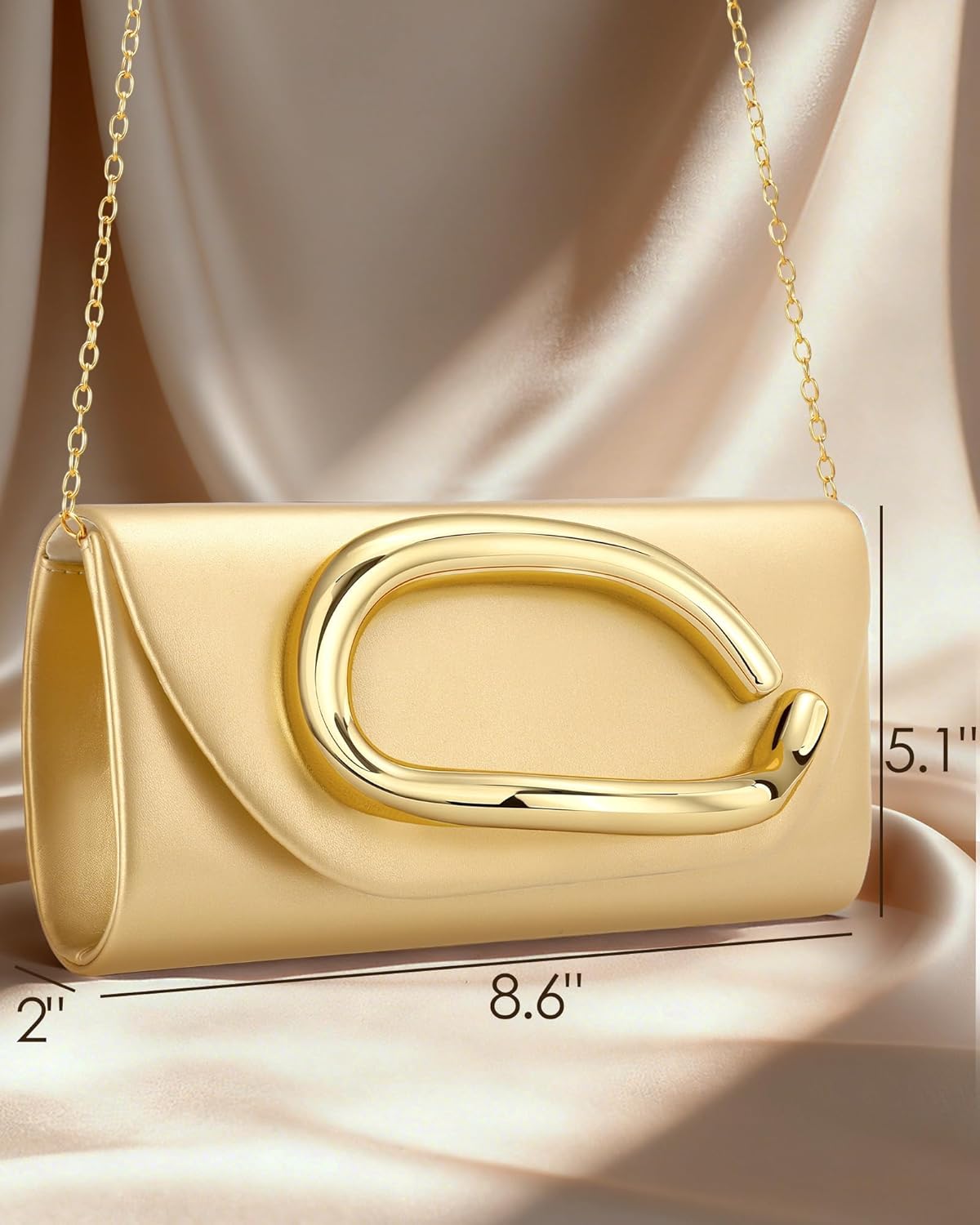 Evening Bag Formal Clutch Purses for Women Metal Handle Evening Clutch Women's Evening Handbags