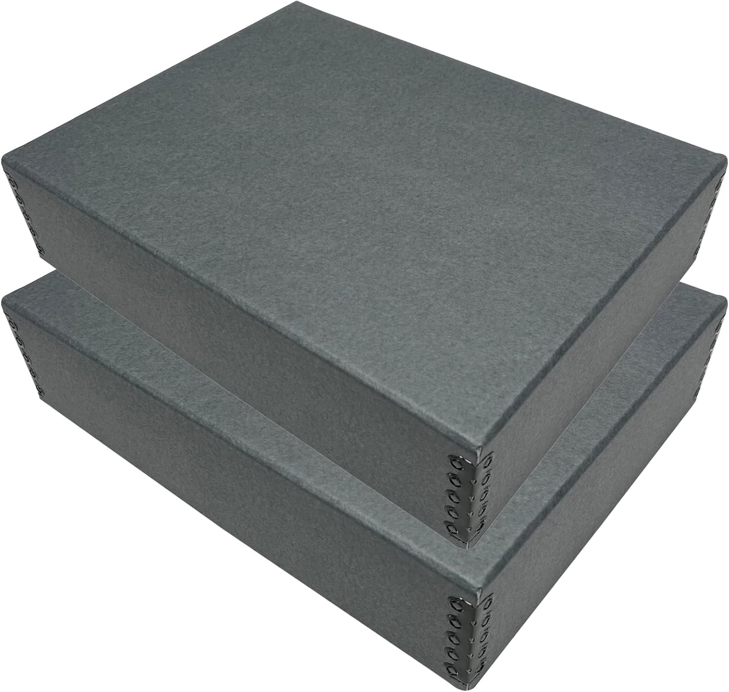 Lineco Museum Archival Storage Box, 9.75x12.75x3 in. Drop Front Design. Acid-Free with Metal Edge. Organize Photos, Pictures, Prints, Documents, Crafts, DIY. Gray, 2 Pack