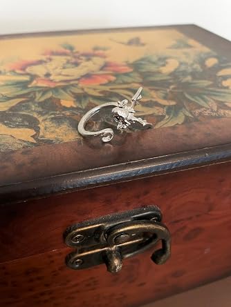 Adjustable Silver Dragon Ring For Women, Cute