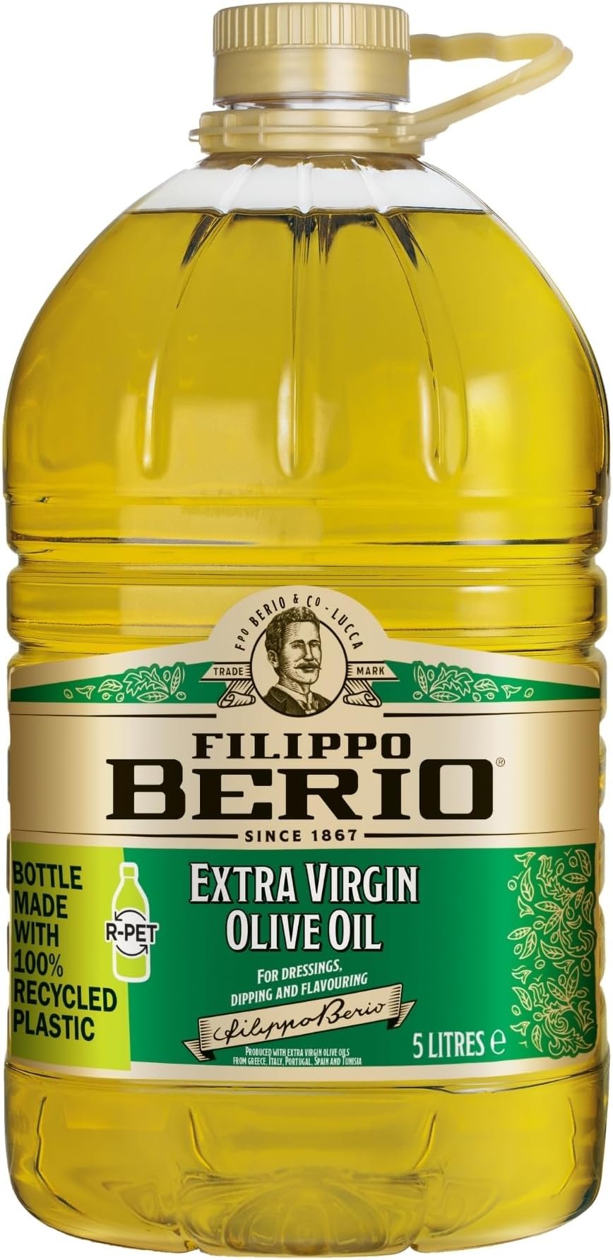 Filippo Berio Extra Virgin Olive Oil, Large Bottle (5 Litres)