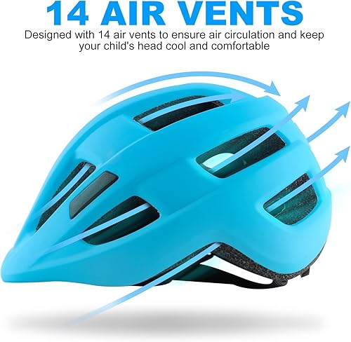 Miniatura 5 de Casco de bicicleta para niños de 1 a 8 años, cascos ajustables para niños y niñas, casco ligero para niños, ciclismo, scooter, deportivo, 18.9-21.3