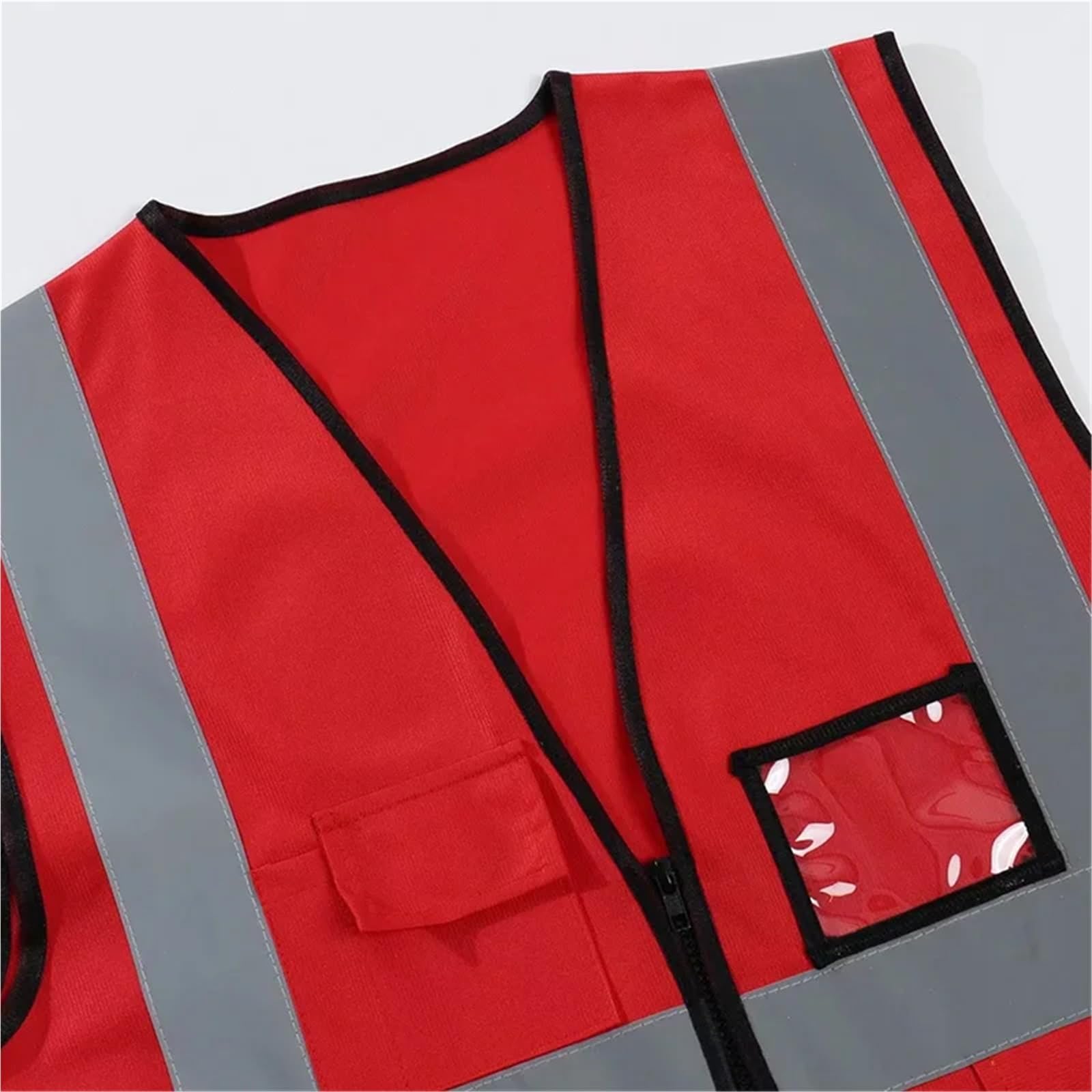 Chaleco Reflectante de Seguridad, Chalecos protección Laboral Alta Visibilidad, Ropa Trabajo, Trajes for Deportes Motociclismo y Actividades al Aire Libre(Red)