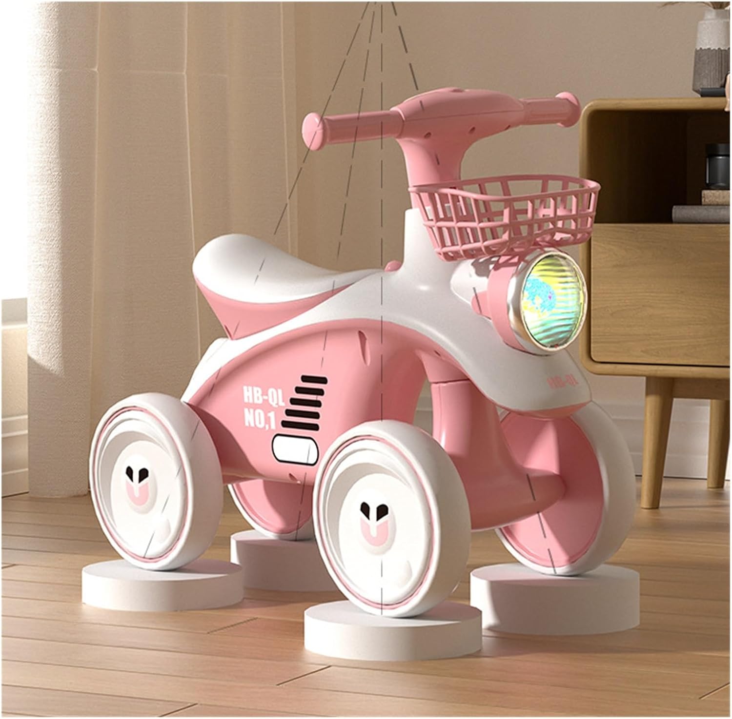 Twist car Swing Car 4 Silence Wheels Baby Balance Bike with Music No Pedal, Ride on Toys for Indoor and Outdoor Ride on Toy(Pink)