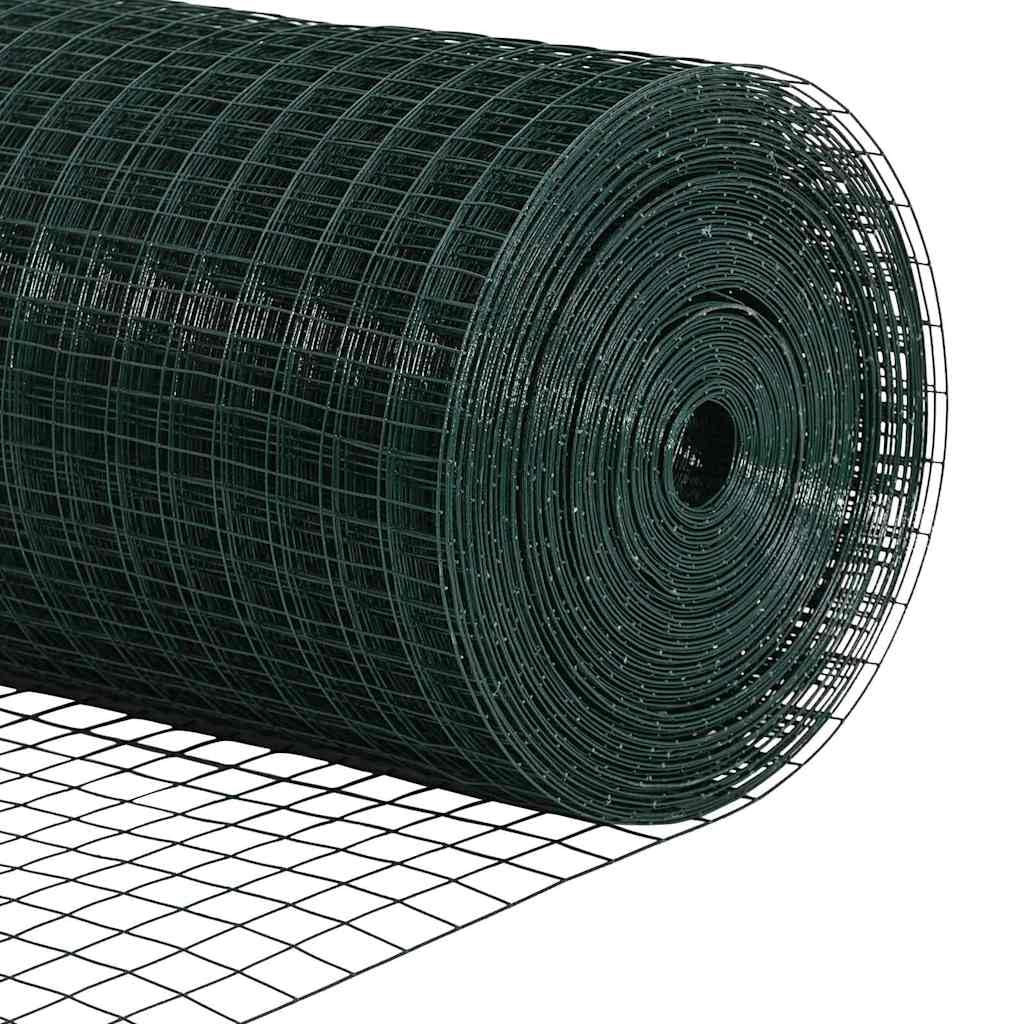 Valla con postes, juego de valla de jardín para pollos, gansos, pavos, aves de corral 25 x 0,8 m (malla de 1,2 x 1,2 cm)