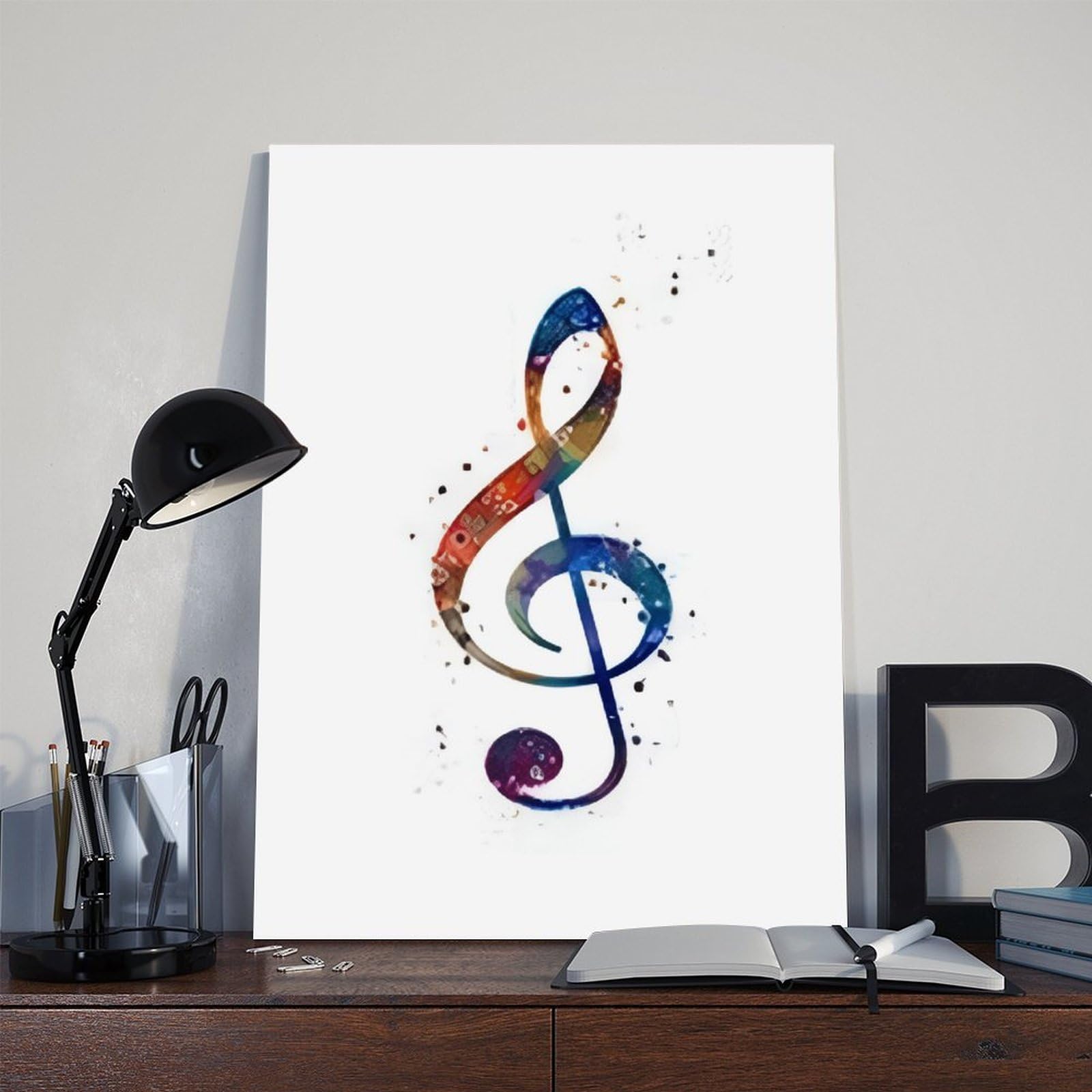Poster con chiave di violino, decorazione per sala musicale, poster su tela, decorazione per camera da letto, ufficio, stanza, regalo, 50,8 cm di lunghezza x 76,2 cm di larghezza