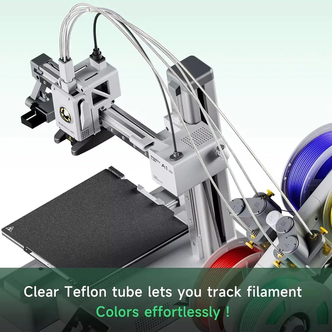 Tubo in PTFE, 2 metri, Professionale, Accessorio per stampanti 3D, Estrusore, Per stampante 3D da 1,75 mm, Filamento, Tubo PTFE Stampante 3D, Teflon Stampante 3D (2,5mm ID × 4mm OD) (Bianco)