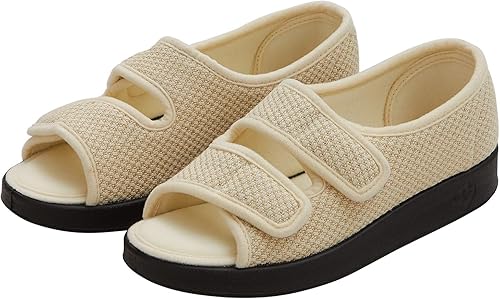 Silverts - Sandalias diabéticas para mujer, extra anchas, antideslizantes, adaptativas para pies hinchados, linfedema, edema y artritis
