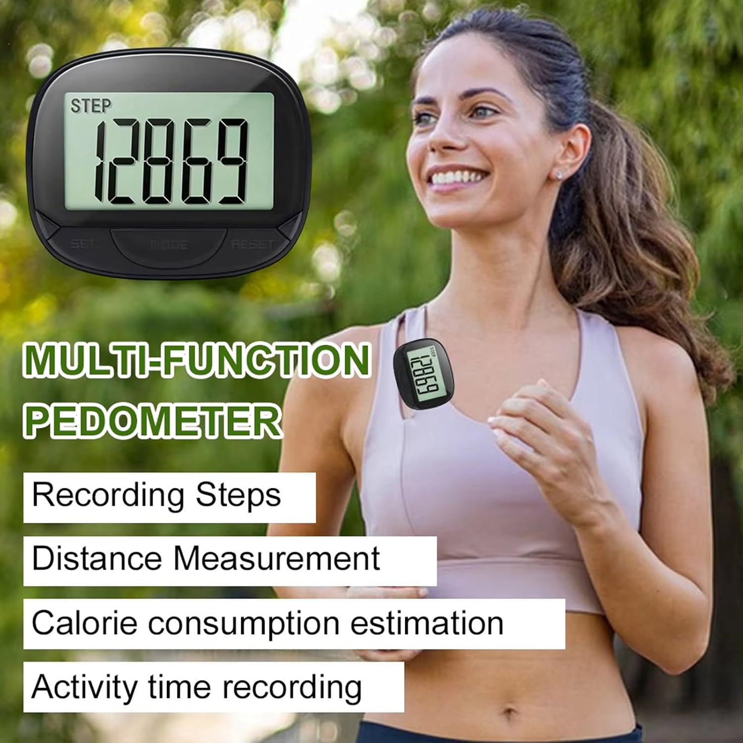 ABS Step Counter with High Accuracy Sensors Multiple Data Mode Digital Pedometer for Sports Enthusiasts Step Counter for Walking