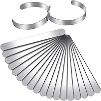 Hicarer 18-Pack Stainless Steel Cuff Bracelet Blanks, Adjustable DIY Bangle Blanks for Stamping, Engraving Jewelry Making Gifts, 6.3 x 0.4 Inches