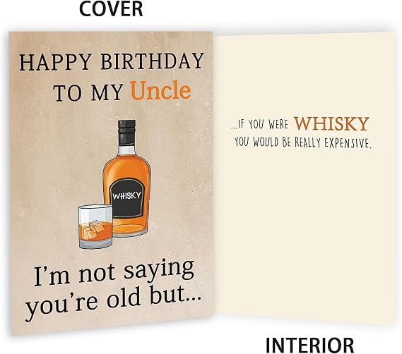 Funny Uncle Birthday Card, Gift from Niece Nephew