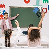 Vista 52 de Zonon 65 Feet Bulletin Board Borders Black and White Polka Dots Striped Grid Borders Decorative Straight Scalloped Wavy Rolled Trim Classroom Back