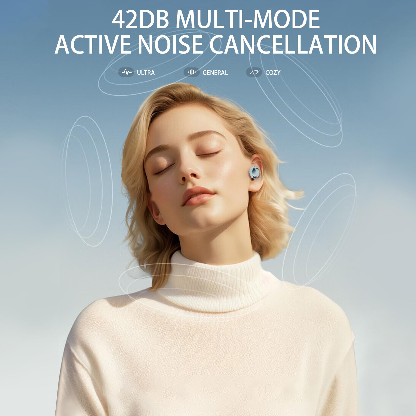 Rinsmola Schlafkopfhörer Bluetooth 5.4 Mini Kopfhörer, Schlafen Sleepbuds | 2026 Neue in Ear Kopfhörer Kabellos mit 25 Stunden Akkulaufzeit, Weiche Ohrhörer Sanfter Klang Bequem Tragen ohne Druckgefühl