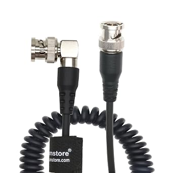 BNC to BNC Coiled Cable 3G SDI Cable Right Angle-BNC to BNC-Male for Blackmagic