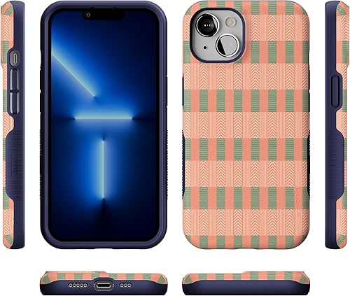 Vista 1198 de Casely Funda para iPhone 13 Compatible con MagSafe Color Splash de medianoche Funda retro abstracta Color de medianoche Splash Abstracto