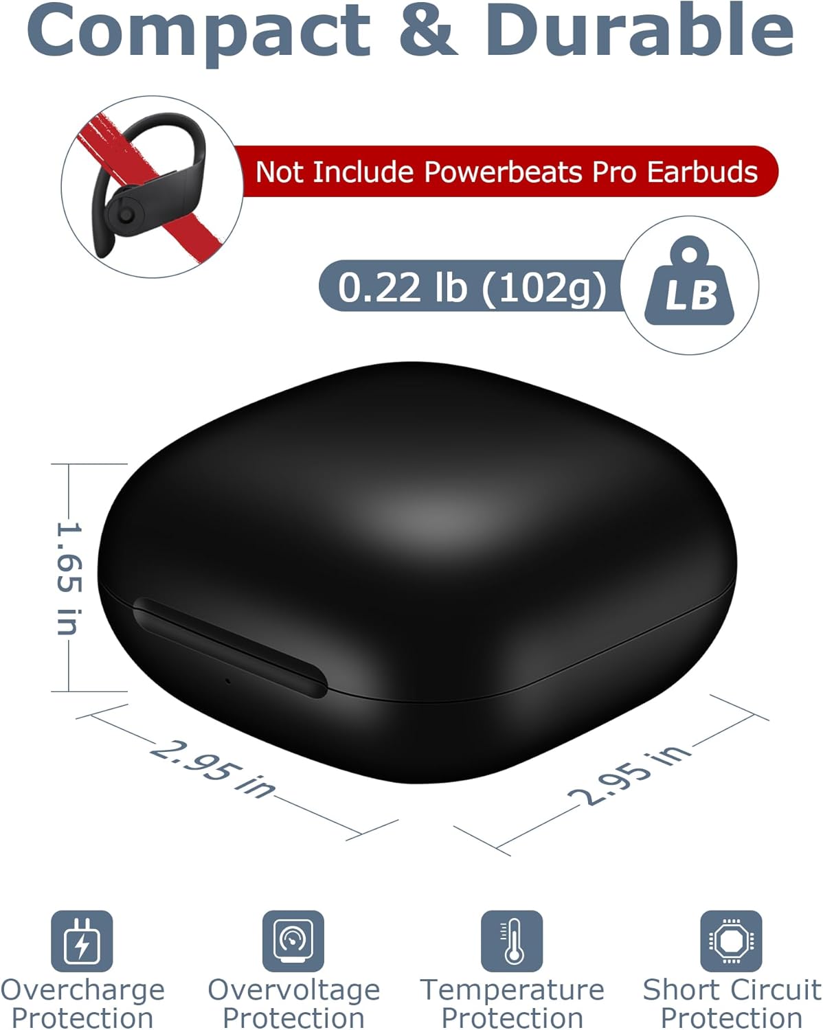 Charging Case Replacement Compatible with Powerbeats Pro - 700mAh Battery Portable Earbuds Charger Case with Bluetooth Pairing - Image 2