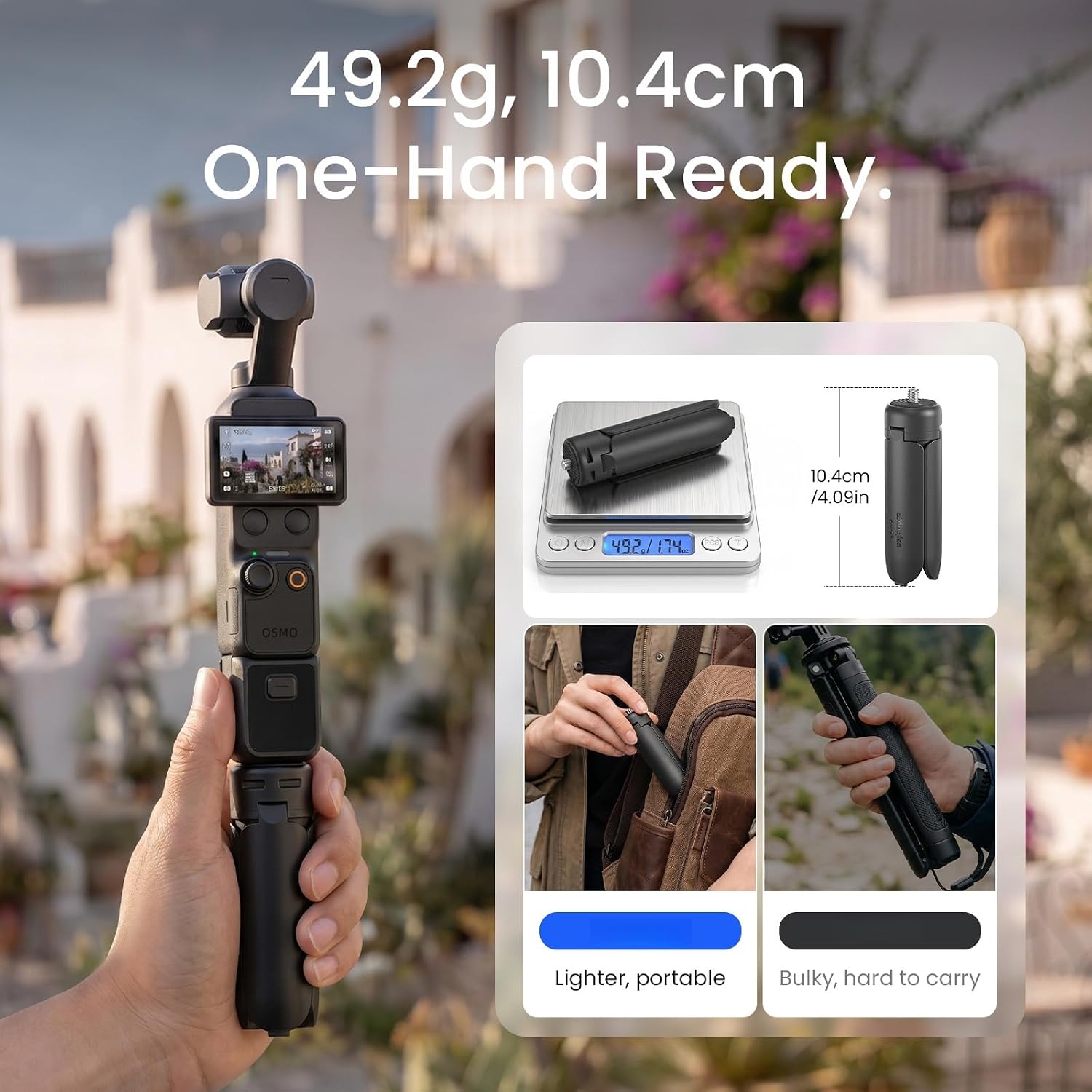 Bracket Kit Compatible with Insta360 Luna Ultra, Vertical Shooting Mount + Mini Tripod, Lossless Vertical 4K Shooting, One Touch Open Portable Camera Stand，Black image 4