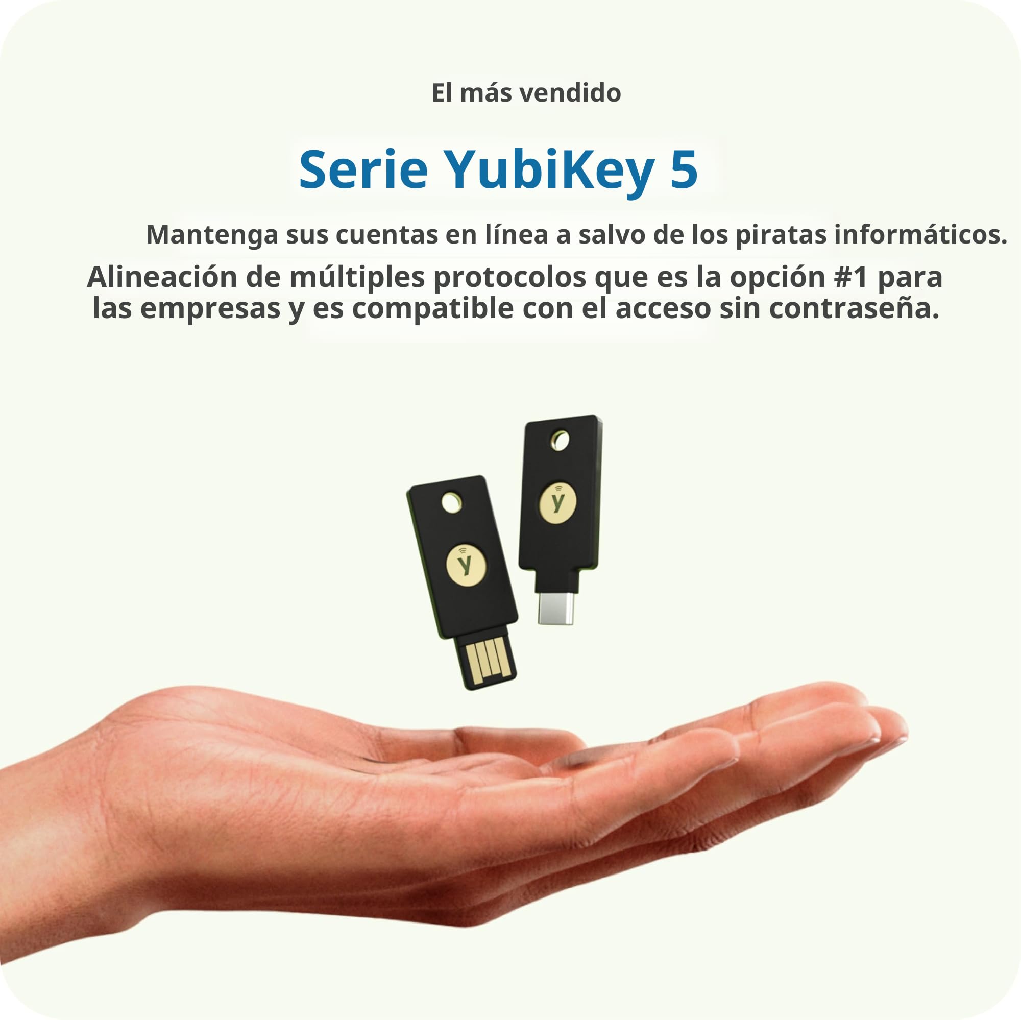 Yubico - Paquete YubiKey 5 NFC (USB-A + USB-C) - Llave de Seguridad y contraseña para autenticación multifactor (MFA), conexión Mediante USB o NFC, certificación FIDO - Proteja Sus Cuentas en línea
