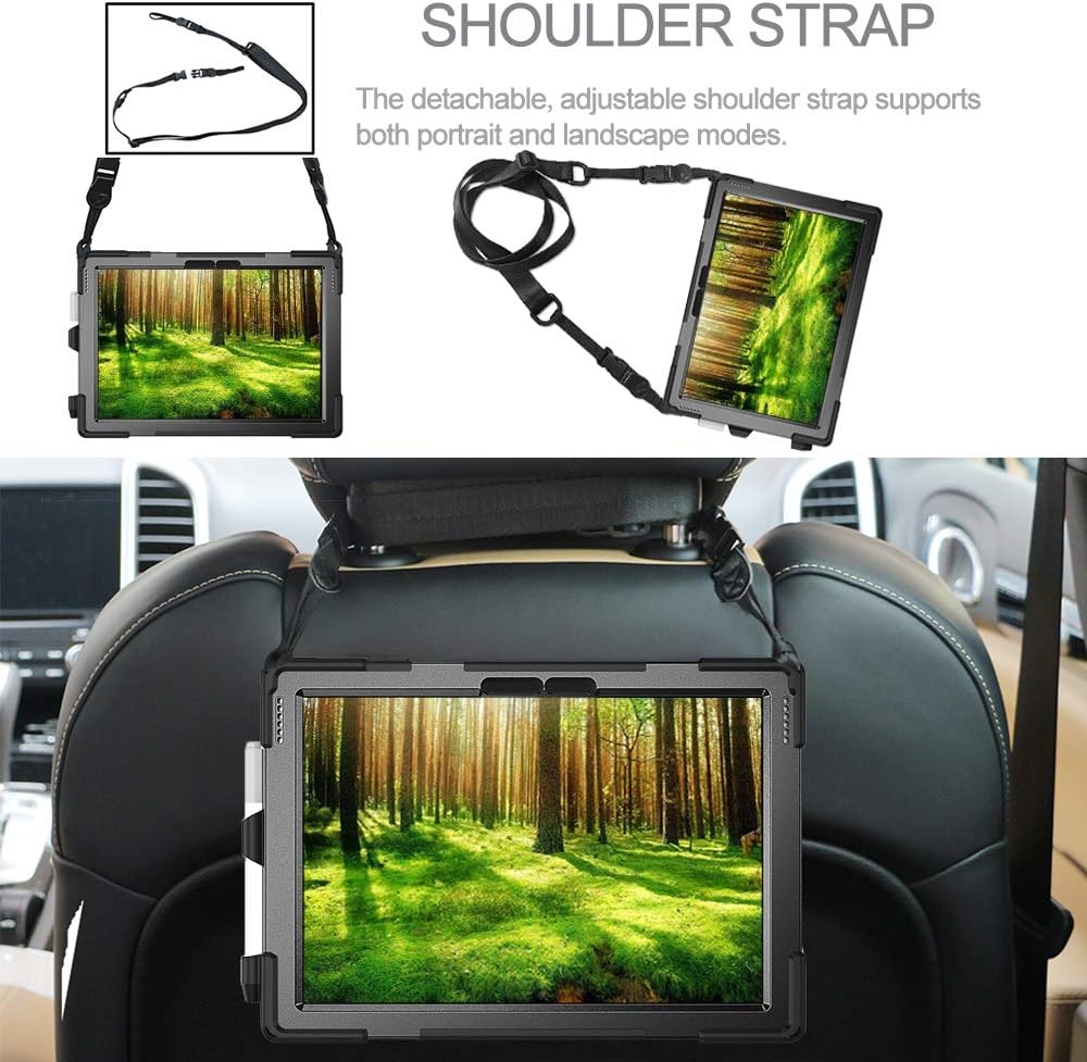 Authеntіс Crаzу Dеаlѕ zenrich Surface Case for Pro 7 (2019) / Pro 6 (2018) / Pro 5 (2017) / Pro 4 (2015) with Pencil Holder, Stand, Hand Strap and Shoulder Belt for Surface 12.3 inch Tablet Heavy Duty Shockproof-Black