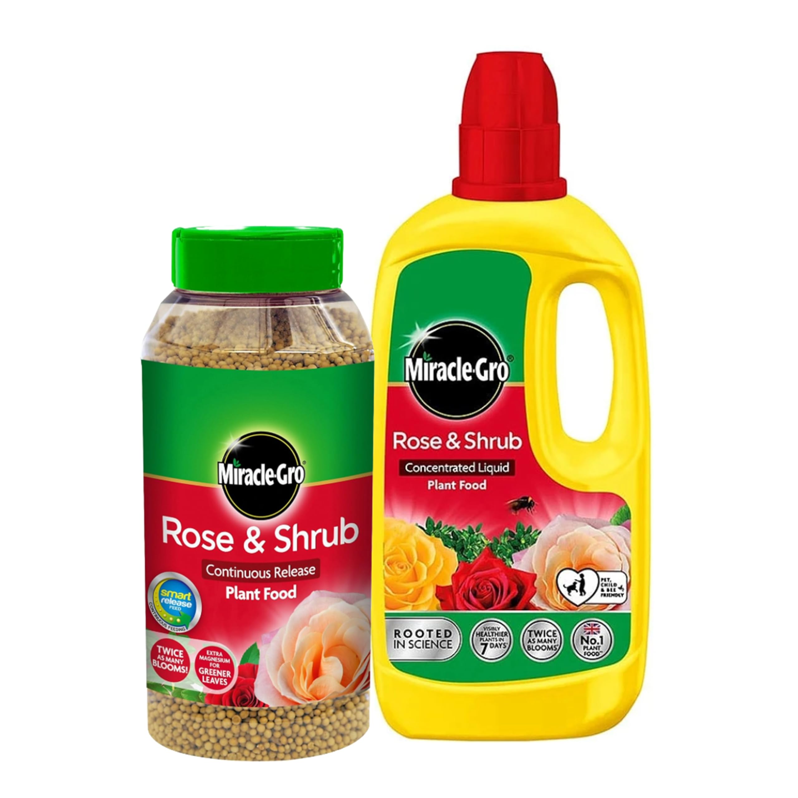 Miracle Grow Rose Feed Fertiliser - Bundle of Rose & Shrub 900g ...