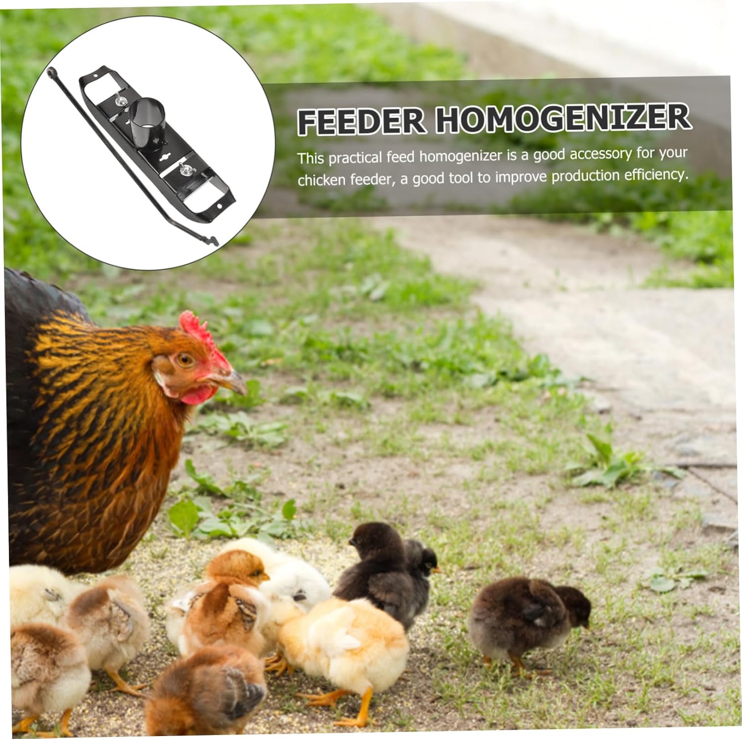 Mikikit 1 Set Automatic Poultry Feeder Homogenizer Stainless Steel Chicken Feed Mixer for Pigeons Geese Quail Convenient Feed Homogenization Tool for Farms and Poultry Care