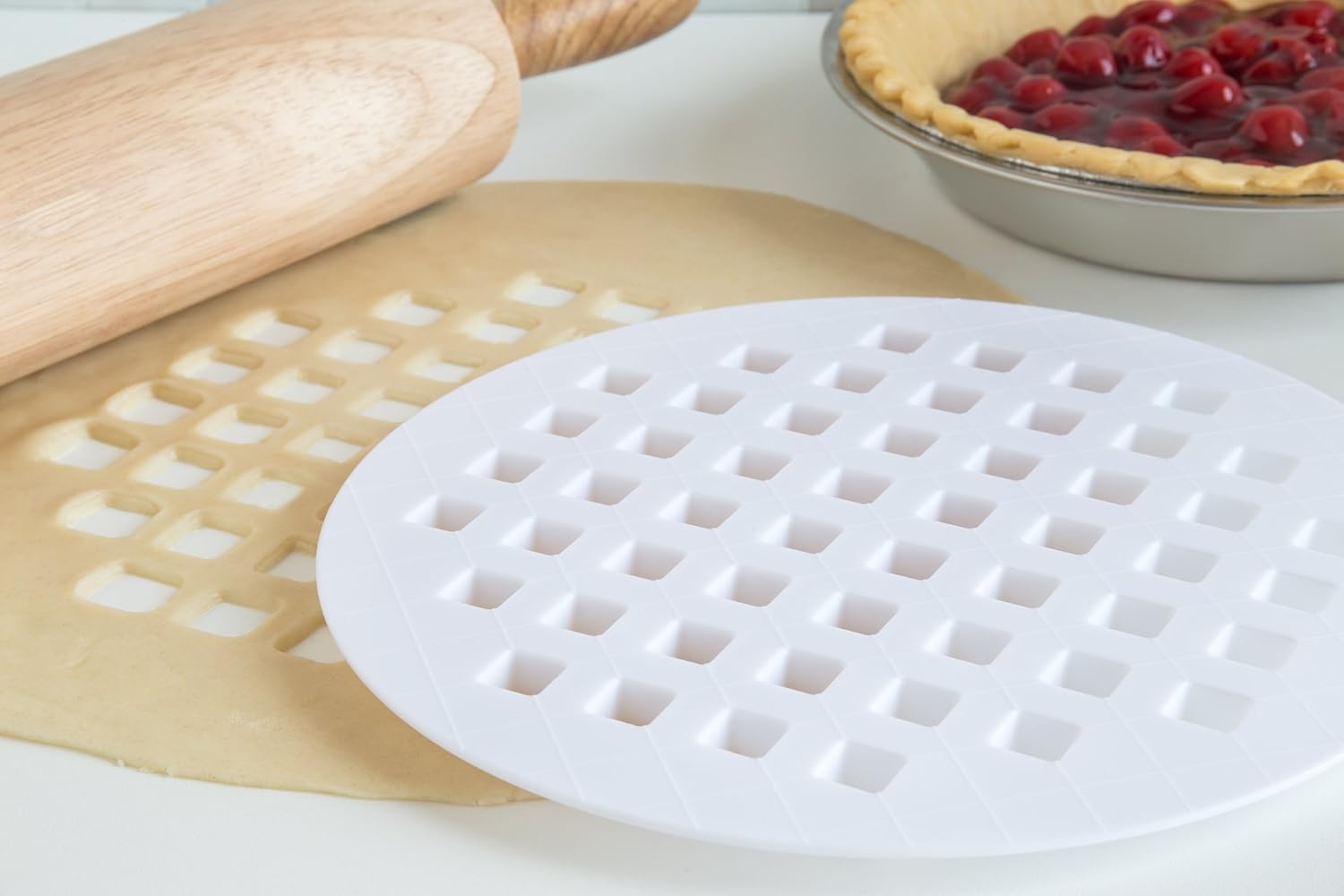 Fox Run Lattice Pie Top Cutter, Plastic, White