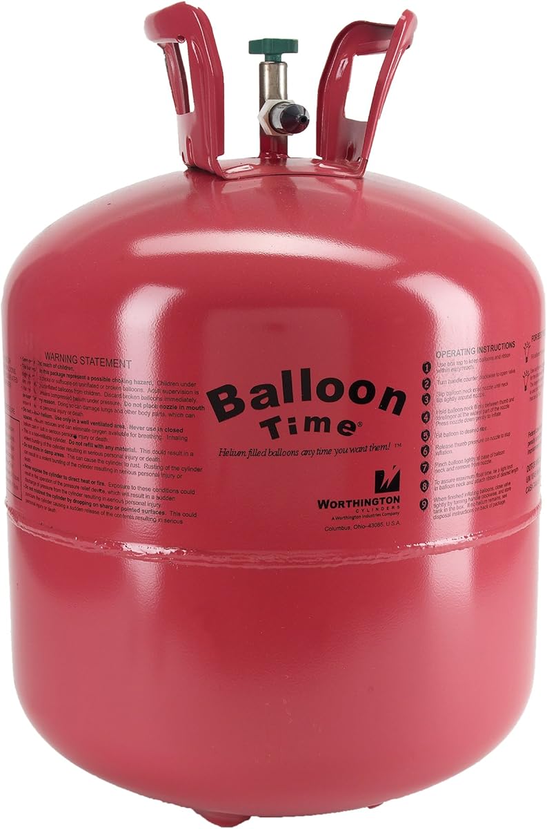 Jumbo Helium Tank – Portable Balloon Inflator for Parties, Weddings, Birthdays & Events – Eco-Friendly, Recyclable, 14.9 ft³ Capacity with Ribbon and Balloons Included