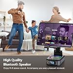 Gifts for Men Women, Foldable Mobile Phone Stand with Bluetooth Speaker, 4-in-1 Design Portable Speaker with Colourful RGB Lights, Anti-Slip Base, Birthday Presents for Dads/Mums,Cool Tech Gadgets