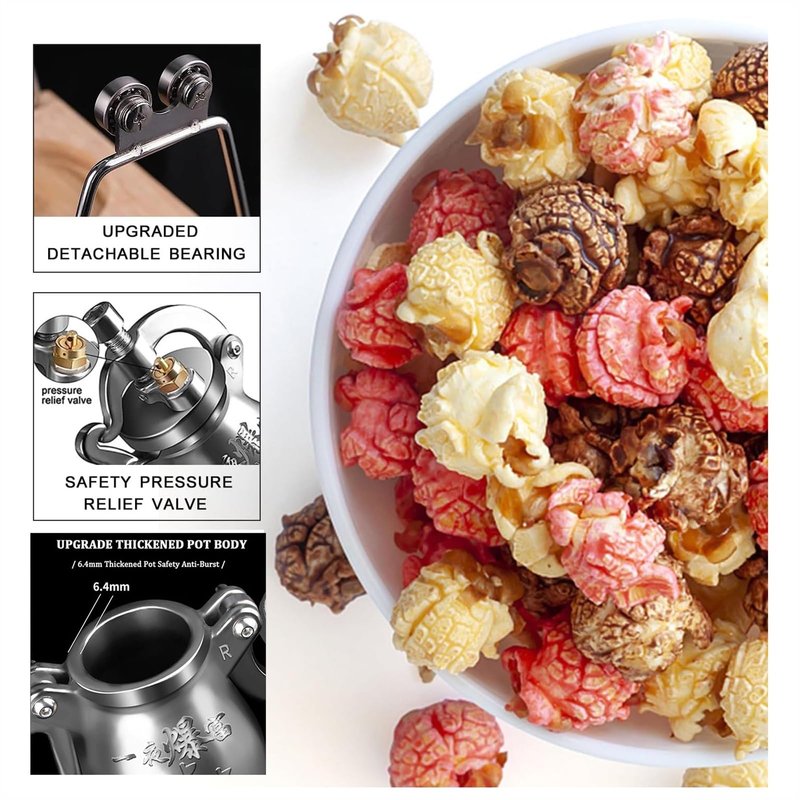 Małe Zabytkowe Maszyny Do Popcornu, 300ml Chińska Ręczna Korbowa Maszyna Do Popcornu W Stylu Retro Z Podstawą Z Drewnianej Deski, Potrafi Przygotować Popcorn I Podgrzać Jedzenie