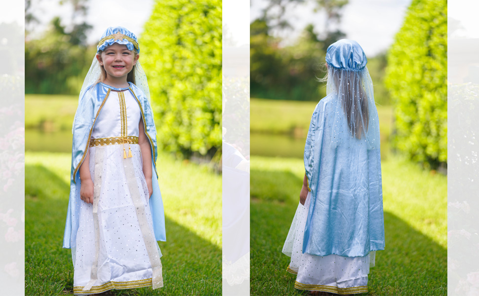 ReliBeauty Kids Virgin Mary Costume for Girls with Cape and Headpiece,100 : Clothing, Shoes & Jewelry