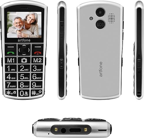 Miniatura 8 de A400 Pro Silver - Teléfono celular de botón grande para personas mayores, teléfonos desbloqueados 4G LTE con botón SOS, cámara trasera de 2 MP, base