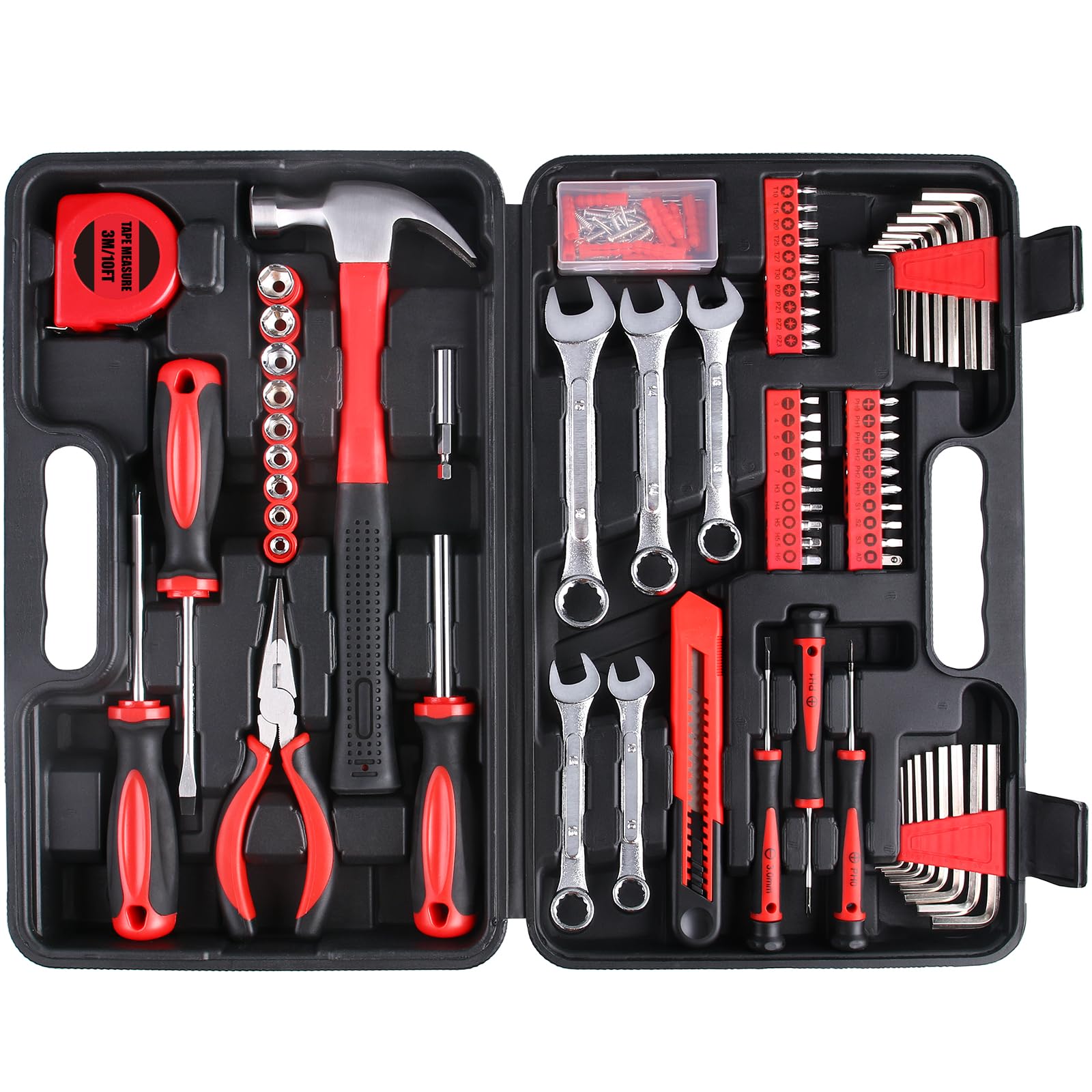 WINNER 175-Piece Multi-Purpose Automotive and Household Tool Kit in Toolbox Storage Case, Perfect for General Home and Auto Repairs, House DIY Project, Garage, Car, Travel Emergency, Housewarming Gift