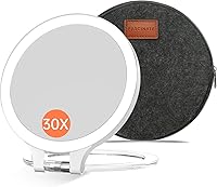 Vista 19 de FASCINATE Espejo de Aumento 10X 1X de Doble Cara con Magnificación Espejo de Tocador para Maquillaje Espejo Iluminado Recargable con 3