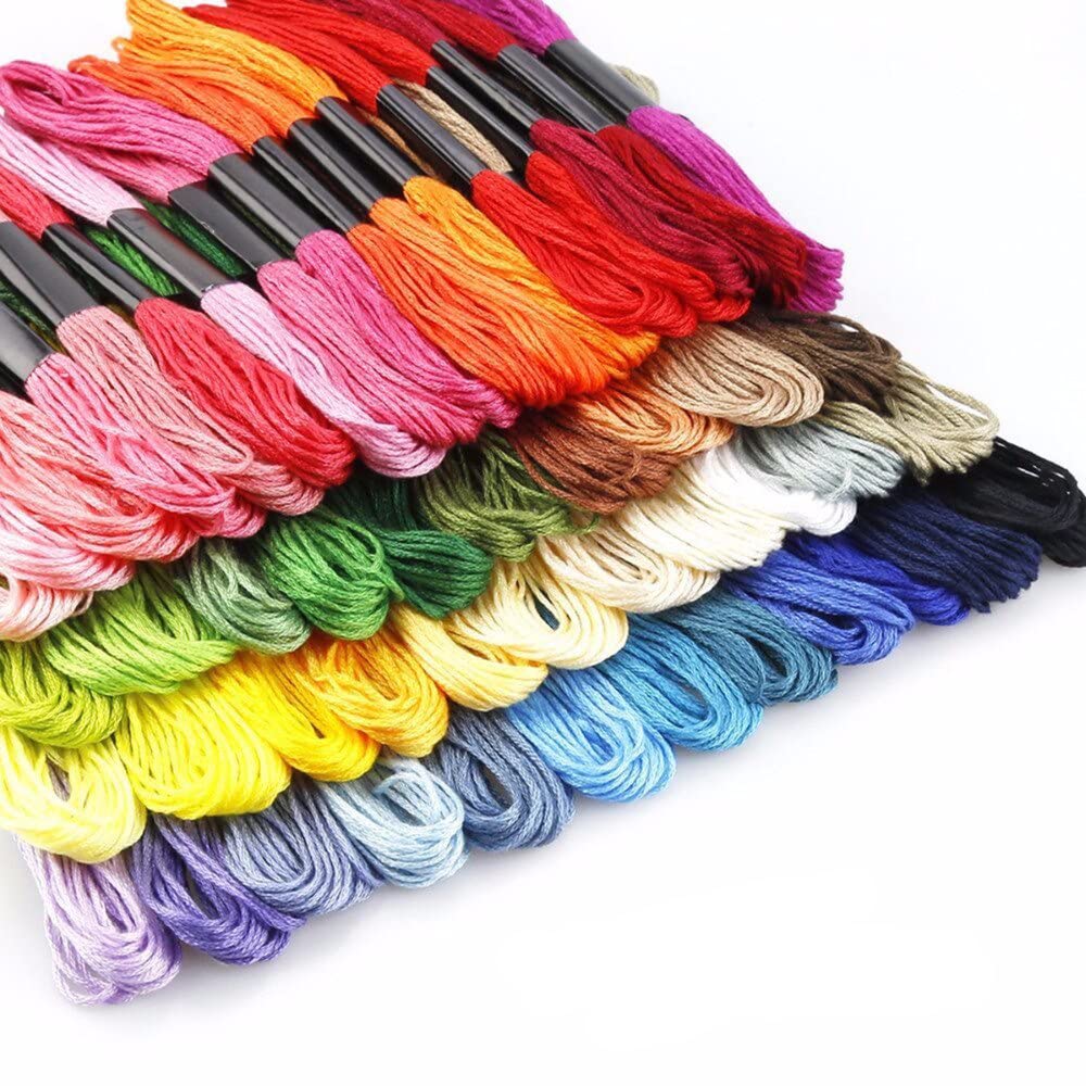 Namvo Assorted 100 Skeins Friendship Bracelets Floss, Embroidery Floss With Free Embroidery Needles, Embroidery Thread Random Colors Embroidery Floss, Floss Bobbins