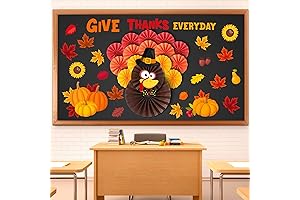 Pasimy Fall Bulletin Board Cutouts: 47 Pcs Fall Paper Cutouts for Thanksgiving Classroom Decorations