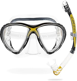 CRESSI Big Eyes EVO - Máscara Simple Big Eyes EVO o Conjunto de Máscara Big Eyes EVO y Tubo Alpha UD, para Buceo y Esnórquel, Talla Única, Adultos
