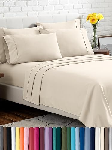 Miniatura 10 de Bare Home Juego de sábanas Queen, juego de 6 piezas, sábanas de lujo para hotel, ultra suaves, con bolsillos profundos, ajuste fácil, sábanas