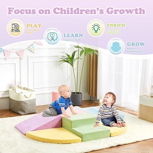 Miniatura 4 de QUCHI Juguetes de escalada para niños pequeños, juguetes de escalada para interiores, juego de bloques de escalada de espuma suave de 7 piezas,