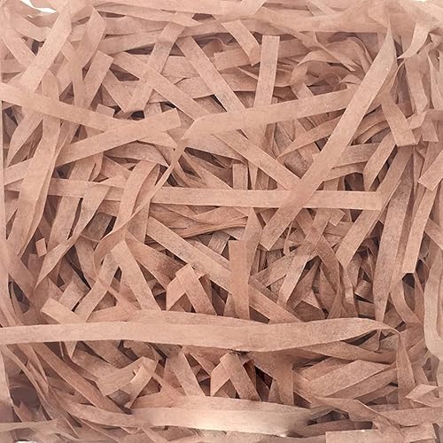 HLNLSU Relleno de papel cortado (1 libra) para embalaje y llenado de cestas de regalo, multicolor opcional (Fusión de champán y rosa)