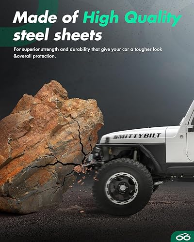 Miniatura 8 de SCITOO Parachoques negros texturizados mejorados para 2004-2008 para Ford F150 Reemplazo de parachoques delantero con anillo en D