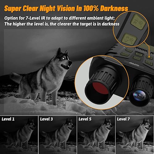 Miniatura 4 de HAPIMP Gafas de visión nocturna binoculares de visión nocturna de 1080P que ven 984 pies en 100 oscuridad para caza de visión diurna y nocturna